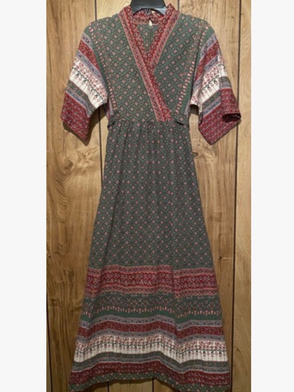 Vintage Gilead small hippie boho maxi dress angel sleeves